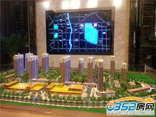 富力城瀛湖灣沙盤一角