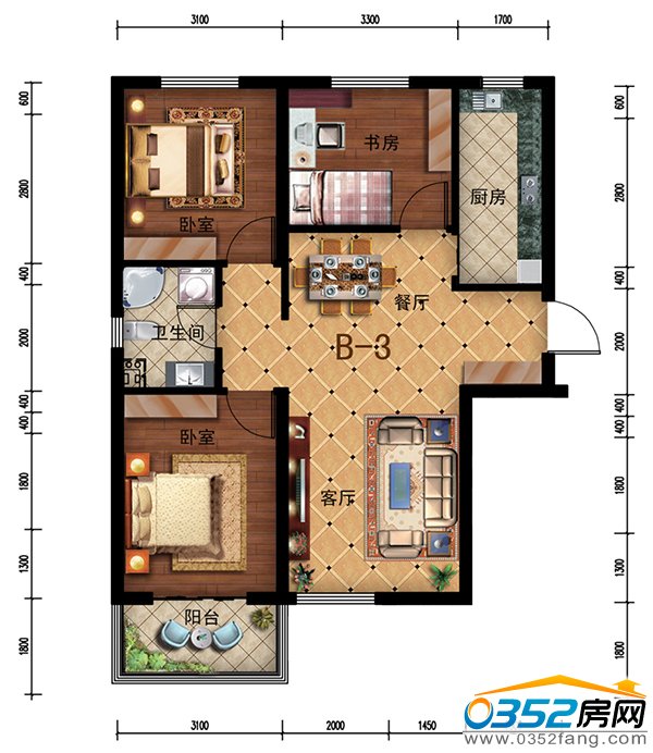 奕城名都103.3平米緊湊小三居最受置業者熱捧