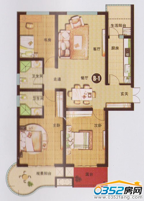 千禧御東畫卷三室兩廳兩衛121.32平米