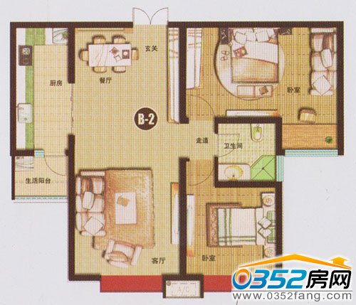 千禧御東畫卷兩室兩廳一衛97.01平米