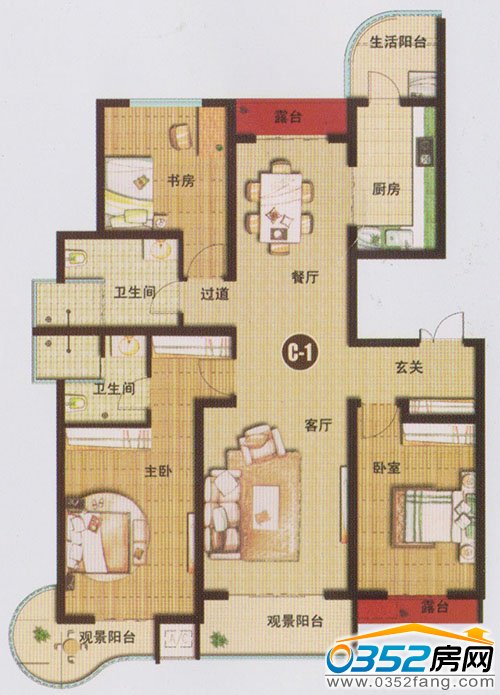 千禧御東畫卷三室兩廳兩衛142.84平米